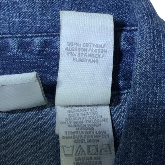 Liz Claiborne Denim Jacket Shirt Cinch Back Medium Wash Women Plus 3X - Picture 7 of 13